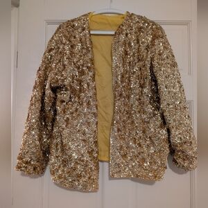 VINTAGE Gold Sequin Women's Jacket